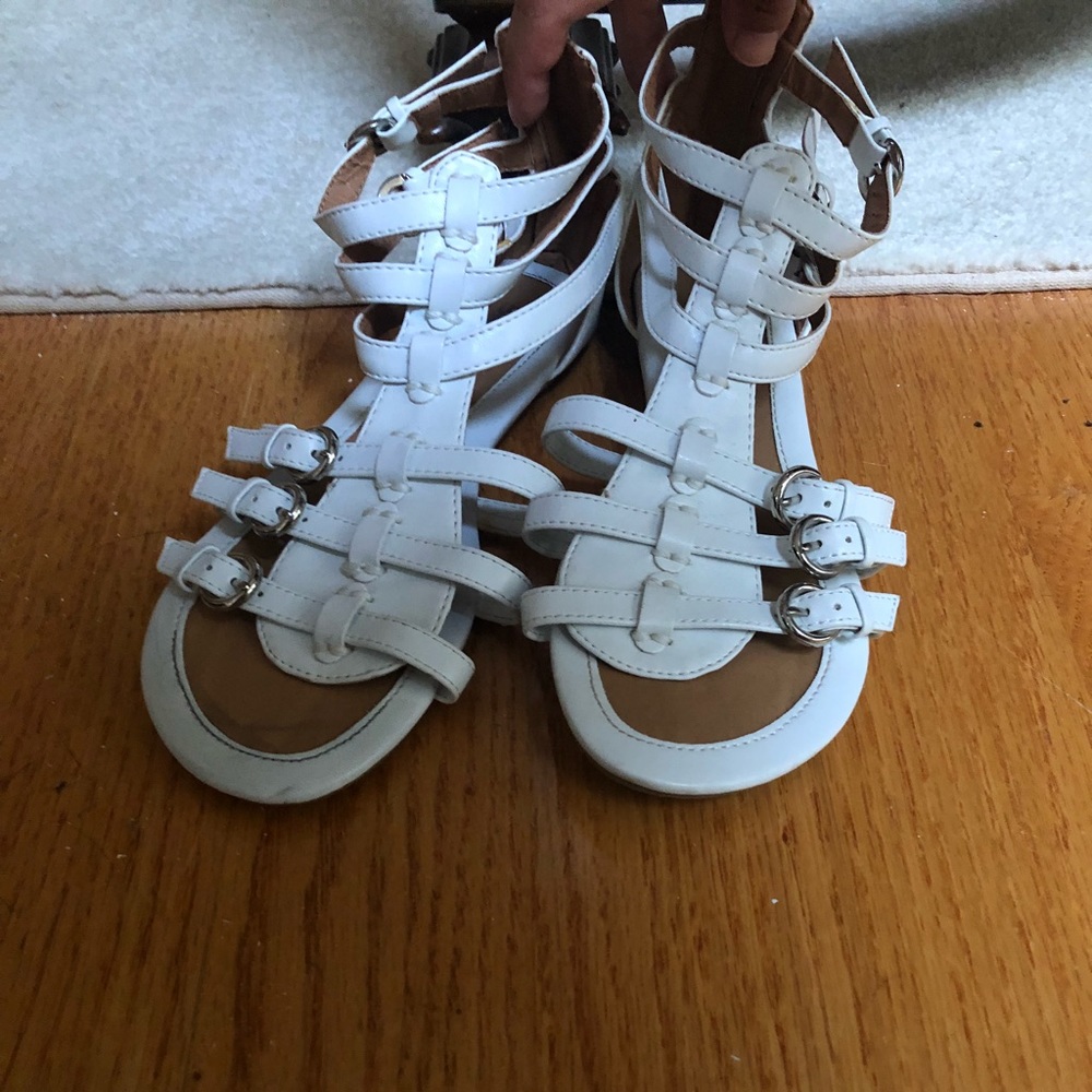 White gladiator sandals